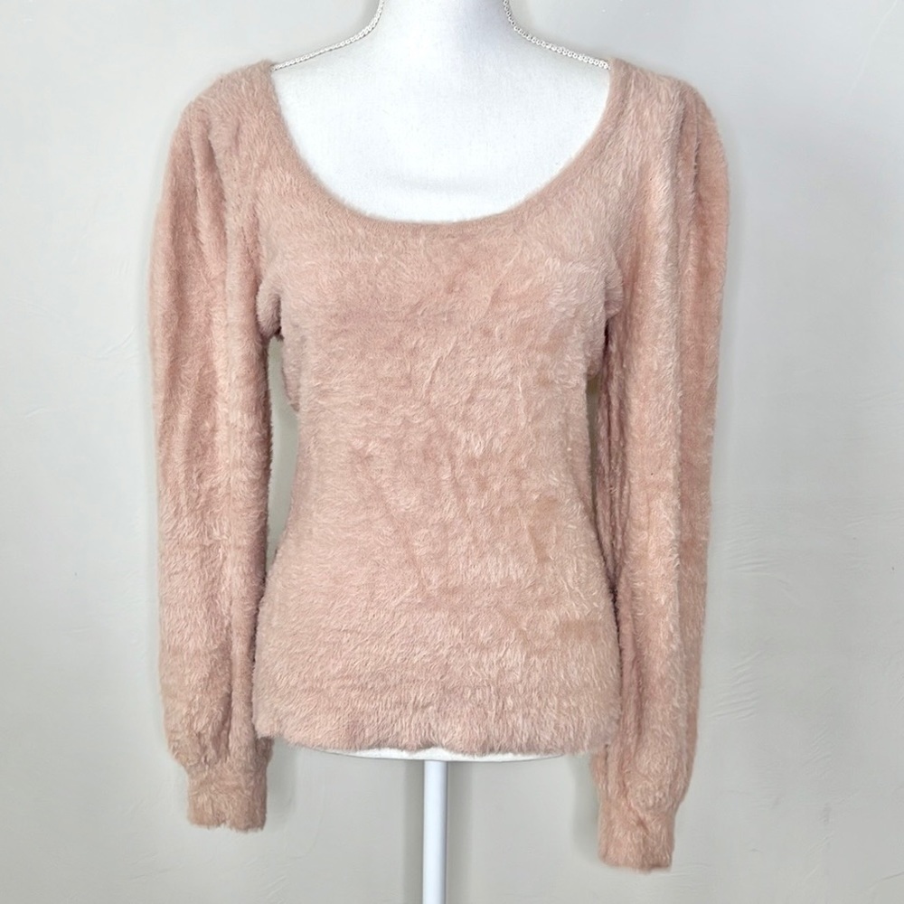 Rachel Parcell Eyelash Balloon Sleeve Sweater